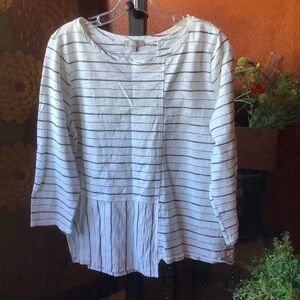Habitat Large 100% cotton striped long sleeve pullover top